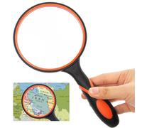 Magnifying Glass 5X, 90mm Magnifier with Non-Slip Handle, Hand-held Shatterproof Magnifying Glass for Kids Seniors Reading or Hobbies, Insect Entomophile Visually Impaired