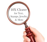 Magnifying Glass 87mm, Handheld Lens with Wooden Handle, 10x Zoom | Sherlock Holmes Inspired Design, Perfect for Reading, Crafts and Inspecting Small Objects - Rose Gold