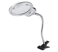 Magnifying Glass Desk Lamp LED Lighted Clamp Table Top Magnifier 2.25x 5x for Coins Jewelry Embroideries
