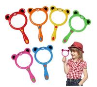 Magnifying Glass for Kids, 6pcs 5x3inch Cartoon Handheld Kids Magnifying Glass, Portable Plastic Magnifier for Reading Science Outdoor Play