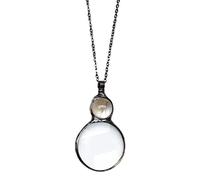 Magnifying Glass for Reading Long Chain Necklace for Women's Fashion Design Magnifier Day Necklaces Mother's Gift Pendant Eyeglass Reading Aid for Reading, Jewelry, Needlework