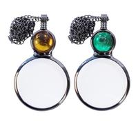Magnifying Glass Necklace, Alloy Monocle Necklace with Large Zoom Reading Lens for Women, Craft Library Book Reading Tool