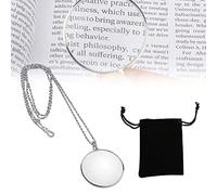 Magnifying Glass Necklace,Magnifying Glass Pendant,Pendant Monocle Magnifier Pendant Lens Magnifier Pocket Magnifying Glass,Mini Magnifier Monocle Lens Portable Monocle Magnifier Necklace