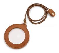 Magnifying Glass Necklace,Vintage Leather Strap Necklace Magnifying Pendant, Magnifier for Book, Magnifier Leather Pendant