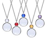 Magnifying Glass Necklace,XILAZAB 10x Monocle Glasses Loupe Magnifier Necklace with Long Chain Reading Aid for Library, Reading, Zooming, Jewelry, Needlework (Yellow)