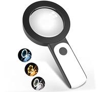 Magnifying Glass with 18LED Lights, 30X Handheld Large Illuminated Magnifier, Reading Magnifying Glass with for Seniors Read, Coins, Stamps, Map, Inspection, Macular Degeneration (Black