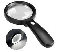 Magnifying Glass with Light, 10X Handheld Large Magnifying Glass 12 LED Illuminated Lighted Magnifier for Macular Degeneration, Seniors Reading, Soldering, Inspection, Coins, Jewelry, Exploring