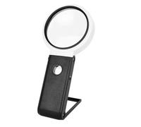 Magnifying Glass with Light 25X 6X, 8 LED Foldable Stand, for Reading Books Maps Low