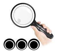 Magnifying Glass with Light - 30X Handheld Large Magnifying Glass 33 LED Illuminated Lighted Magnifier for Seniors Reading, Macular Degeneration, Inspection, Soldering, Coins, Exploring