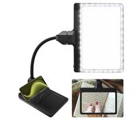 Magnifying Glass with Light 4X, Flexible Gooseneck Desk Lamp USB Charge & Phone Stands, Large page magnifiers for Reading books, Print, Painting, Sewing, Crafts Close Work