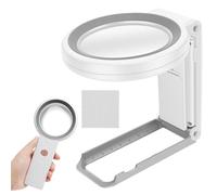 Magnifying Glass with Light and Stand,10X 30X LED Illuminated Hands Free Magnifier for Seniors,3 Color Modes Dimmable Folding Desktop Magnifying Lamp for Close Work,Crafting,Sewing,Model Building