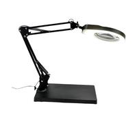 Magnifying Glass with Light and Stand, 10X Magnifying Lamp, 5" Large Optical Glass Lens, Adjustable Swivel Arm Desk Magnifier for Hobby Reading