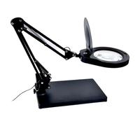 Magnifying Glass with Light and Stand, 10X Magnifying Lamp, 5" Large Optical Glass Lens, Adjustable Swivel Arm Desk Magnifier for Hobby Reading