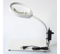 Magnifying Glass with Light and Stand, 3X 5X 8X10X Dimmable Flexible Gooseneck Magnifying Desk Lamp, LED Lighted Magnifier Hands Free for Craft Reading Painting Close Work