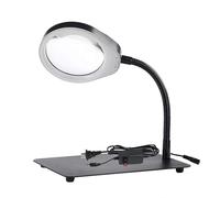 Magnifying Glass with Light and Stand, 3X 5X 8X10X Dimmable Flexible Gooseneck Magnifying Desk Lamp, LED Lighted Magnifier Hands Free for Craft Reading Painting Close Work