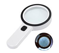 Magnifying Glass with Light, Handheld Large Magnifying Glass 12 LED Illuminated Lighted Magnifier for Macular Degeneration, Seniors Reading, Soldering, Inspection, Coins, Jewelry, Exploring
