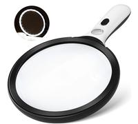 Magnifying Glass with Light Large, Handheld Illuminated Lighted Magnifier 24LED 1UV Light for Seniors, Reading, Coins, Jewelry, Close work