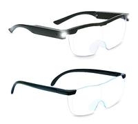 Magnifying Glass with Light, LED Rechargeable Head Magnifier Glasses, Anti-blue light 180% Magnification with Dual LED Lights, Hands Free Magnifying Eyeglasses for Reading, Close Work and Craft(Black)