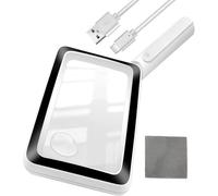 Magnifying Glass with Light, Rechargeable 4x Magnifying Glass for Reading, Handy Side Magnifying Glass for Visually Impaired Seniors, Lightweight LED Magnifier for Newspapers, Reading, Small Print