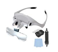 Magnifying Glass with Light - Velamp® Professional Magnifying Glasses for Model Making, Watch Repair, Embroidery, Dentistry, Small Miniature Work - 5 Interchangeable Lenses (1.0X to 3.5X)