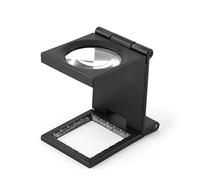 Magnifying Glass with Stand, 10X Three Folding Magnifying Glass Linen Test Jewelers Loupe, Portable Zinc Alloy Folding Loupe Magnifier with Scale for Seniors Reading, Soldering