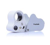 Magnifying Glass, Yizish 30X 60X Dual Lens LED Illuminated Jewelry Magnifier, Pocket Microscope Magnifying Jewelers Eye Loupe Glasses
