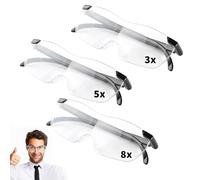 Magnifying Glasses for Hobbies 300%, 500%, 800%, Reading Magnifying Glass Hands-Free Magnifier Eyeglasses for Elderly Close Work Reading Jewellers Repairing Crafting (Non Light)