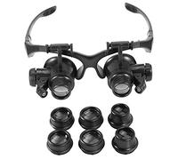 Magnifying Glasses Headband Magnifier 10X, 15X, 20X, 25X Magnification, Adjustable LED Light Magnifier Jewellery Watch Repair Magnifying Glass Tool
