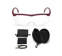 Magnifying Glasses Magnifying Glasses Magic Glasses Magnifying Glasses on Nose Optical Magnification to 200% Includes Hard Case and Accessories (Red)