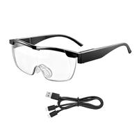 Magnifying Glasses with Light, 300% Magnification Glasses USB Rechargeable LED Lighted Magnifying Eyewear Anti Blue Light Hands-Free Head Magnifier Eyeglasses for Close Work Hobbies Reading Craft