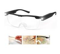 Magnifying Glasses with Lights, 160% LED Reading Wearable Glasses, Hands Free Rechargeable Lighted Magnifier Eyeglasses for Hobbies, Reading, Close Work, Crafts, Jewellers (Black)