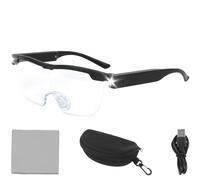 Magnifying Glasses with USB Rechargeable LED Light 200% Magnification, Anti-Blue Light, Hands-Free Head-Mounted Design for Close Work, Hobbies, Reading, and Craft Activities.