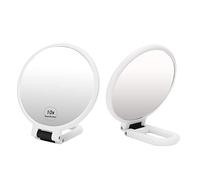 Magnifying Handheld Makeup Mirror,Travel Folding Hand Held Mirror,Folding Double Sided Pedestal Mirror of 360° Rotationwith 10/15X Magnification, Portable Beauty Vanity Mirror For Travel (10X)