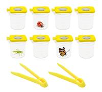 Magnifying Insect Viewer Box 6PCS Magnifying Insect Container with 2pcs Tweezers Clear Kids Bug Box Bug Pots Portable Insect Observation Box for Natural Educational Science Learning