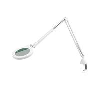 Magnifying Lamp S - Clip On Magnifier Lamp for Nail Salons, Tattoo Artists, Reading & Detailed Work - Dimmable Mag, White