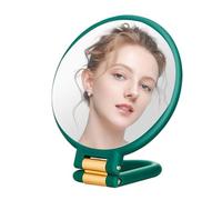 Magnifying Mirror - Folding Round Double Sided Table Mirror with Stand | Precision Make, Magnification Travel Glass For Outdoor Clothing, Home Desk Use Precise Makeup On The Go