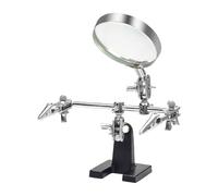 Magnifyings Glass Soldering Station for Electronics Hobbyists Adjustable Viewing Angles Secure Mounting PCB Work Helping Hands Magnifier Soldering Station