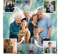 MagniPhase Personalized Watercolor Memorial Portrait on Canvas, Custom Family Painting From merge Photo, Unique Remembrance memorial canvas wall art Gift for Parents Loved One
