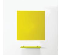 MagniPlan Magnetic Glass Wipe Board for Office, Meeting Room, Classroom, Home Office, Playroom and Bedroom - 600mm x 450mm - Yellow