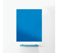 MagniPlan Magnetic Glass Wipe Board for Office, Meeting Room, Classroom, Home Office, Playroom and Bedroom - 900mm x 600mm - Blue