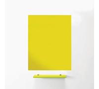 MagniPlan Magnetic Glass Wipe Board for Office, Meeting Room, Classroom, Home Office, Playroom and Bedroom - 900mm x 600mm - Yellow