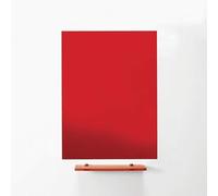 MagniPlan Magnetic Glass Wipe Board for Office, Meeting Room, Classroom, Home Office, Playroom and Bedroom - 900mm x 600mm - Red
