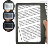 MagniPros 3X Large Ultra Bright LED Page Magnifier with 12 Anti-Glare Dimmable LEDs (Provide More Evenly Lit Viewing Area & Relieve Eye Strain)-Ideal for Reading Small Prints & Low Vision & Aging Eyes