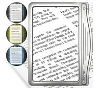 MagniPros 3X Large Ultra Bright LED Page Magnifier with 12 Anti-Glare Dimmable LEDs (Provide More Evenly Lit Viewing Area & Relieve Eye Strain)-Ideal for Reading Small Prints & Low Vision & Aging Eyes