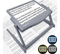 MagniPros 5X Large LED Full Page Magnifying Glass with Collapsible Hands-Free Stand & 3 Stepless Color Modes to Reduce Eye Strain, Ideal for Reading Small Prints, Crafting, Low Vision & Seniors