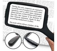 MagniPros Jumbo Size Magnifying Glass Wide Horizontal Lens(3X Magnification)- Shockproof Housing & Scratch Resistant Design W/Large Viewing Area Ideal for Reading Small Prints & Low Vision