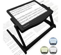 MAGNIPROS Patented 5X Large LED Page Magnifier with Detachable Stand | Eye Caring 3 Color Light Modes & Anti-Glare Lens to Reduce Eye Strain-Ideal for Reading Fine Print, Crafting, Low Vision Seniors