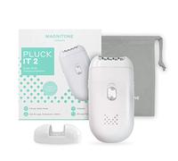 Magnitone PluckIt2 Super Glide Compact Epilator, Long Lasting Hair Removal, for Use on Legs, Underarms & Bikini, USB Rechargeable, 2 Interchangeable Heads, with Storage Pouch