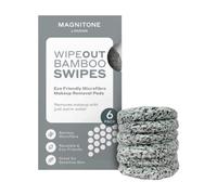 Magnitone WipeOut Bamboo Swipes Eco Friendly Microfibre Makeup Remover Pads, Remove Makeup with Water, 6x Reusable Removal Cleansing Pads, Use on Sensitive Skin, Eyes and Lips, No Cleanser Needed