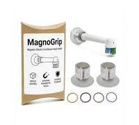 MagnoGrip® Magnetic Toothbrush Head Holder for Oral-B & Braun, Wall Mounted Self-Adhesive Organizer for Brush Heads, Tweezers & Small Metal Items, Hygienic, Mold-Free, Pack of 2